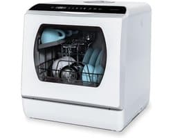 Mini Vaatwasser voor 4 Couverts – 5L Watertank – 6 Programma’s – Zonder Vaste Wateraansluiting – Warmeluchtdroging – Wit