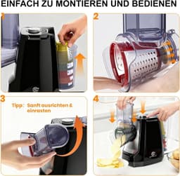 Elektrische groentesnijder - Wit - 9 x 7,5 cm - 5-in-1 met Roestvrijstalen Messen - Voor Keuken Gebruik — thumbnail 5