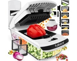 Elektrische groentesnijder - Wit - PRO 8-in-1 - Multifunctionele groentehakselaar en mandoline - Voor snelle en makkelijke meal prep