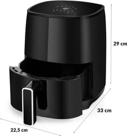 QIN® Mini airfryer - Airfryer - Airfryer klein - Zwart - ‎26cm x 30cm x 35cm — thumbnail 3