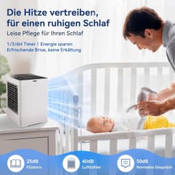 Mini Luchtkoeler – Draagbare Aircooler – Stil – 3 Snelheden – USB-C – Zwart/Wit — thumbnail 2