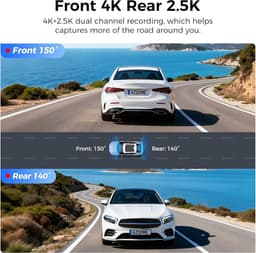 Dual Dashcam - 4K en 2,5K - 170° Groothoek - Nachtzichttechnologie - Voor Auto's — thumbnail 2