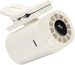 LISM - Autoventilator met clip, LED-display, 360° draaibaar, 100 instelbare windsnelheden, draagbare USB-oplaadbare 1800mAh-batterij, mini-handventilator — thumbnail 1