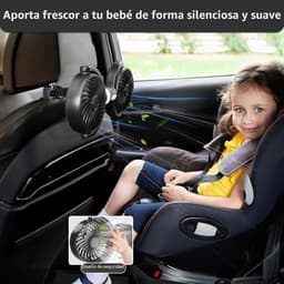 LISM - Autoventilator met dubbele kop, draagbare USB-autoventilator, drie instelbare snelheden, 360° draaibaar, Geschikt voor kinderen, huisdieren en SUV's. — thumbnail 2