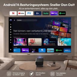 XGODY Gimbal A8 Smart Beamer Editie 2026 - 1200 ANSI – Full HD 1080p (4K ondersteund) - Draagbare Beamer met Wifi 6 & Bluetooth 5.4 - Android 14 & IOS - YouTube, Netflix & Disney - Ingebouwde Speakers & Home Cinema Projector — thumbnail 4
