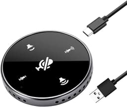 Conferentiemicrofoon - USB speakerphone - Online vergaderingen - 360 graden opname - 17x12x3 cm - Zwart — thumbnail 1