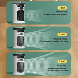 Luchtkoeler - Ventilatoren - Aircooler - Mini-draagbare airconditioner - Mobiele luchtkoeler - Mini airco - Bladloze ventilator - Stil - 880ml watertank - Met LED verlichting - Voor bureau en slaapkamer - Geel — thumbnail 3