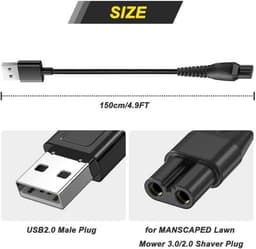 USB-oplaadkabel voor MANSCAPED-grasmaaier - 4 stuks — thumbnail 4