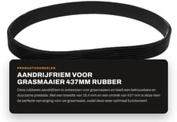 Aandrijfriem Rubber 16,4mm Breedte - Gesloten Lus - 437mm Omtrek - Compatibel met Spear & Jackson S1334ER - Slijtvast - Duurzaam - Grasmaaier Riem — thumbnail 1