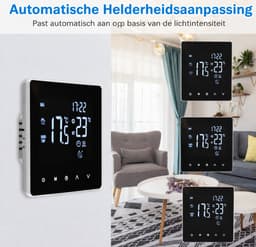 Slimme Thermostaat – Touchscreen LCD Display – Weekprogrammering – Temperatuurregelaar voor Waterverwarming — thumbnail 4