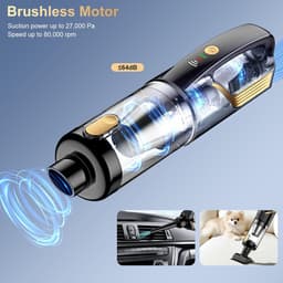 Draagbare Kruimeldief - Auto Stofzuiger - Auto Interieur Reinigen - 4-in-1 Functies - 27000Pa Zuigkracht - Zwart — thumbnail 5