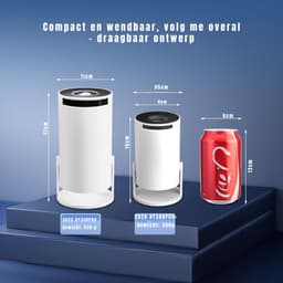QORA® Draagbare beamer - Beamer - Projector - Mini Beamer - Wit - 11cm x 11cm x 17cm — thumbnail 3