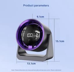 Ventilatoren-Draagbare Tafelventilator en Wandventilator 2-in-1 - Krachtige Accu - Smart LED Display - USB-C Oplaadbaar - 140° Kantelbaar - Ultra Stil voor Slaapkamer en Kantoor — thumbnail 5