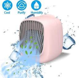 Draagbare Airco - Mini Koeler - Bureau Koeling - Water Mist Functie - Compact Ontwerp - Wit — thumbnail 5
