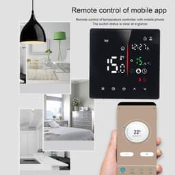 Slimme Thermostaat - Wifi Thermostaat - Energie Besparen - 7 Dagen Programmeerbaar - Touchscreen LCD - Zwart — thumbnail 3