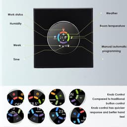Slimme Thermostaat - Vloerverwarming Bediening - Comfort Verwarmen - Smartphone Bediening - 86x86mm - Zwart — thumbnail 4