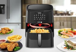 Airfryer - Heteluchtfriteuse - Gezond Koken - Olievrij - 7 liter - Zwart — thumbnail 4