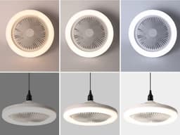 Plafondventilator met LED Verlichting - 3 Snelheden - 360° Roterend - Met afstandsbediening - Wit — thumbnail 3