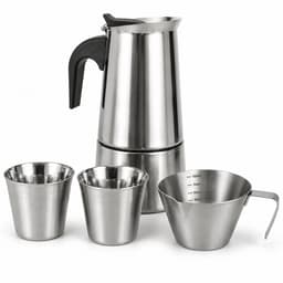 My Green Deal RVS Percolator Set 600 ml – Inductie – 2 Espressokopjes 80 ml – Espresso Schenkkan 100 ml – 4-delige Koffieset — thumbnail 1
