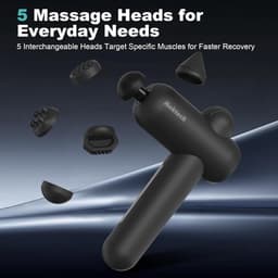 SnelShoppen - Mini Massagepistool, Draagbaar Diep Weefsel Percussie Spiermassagepistool met 5 Massagekoppen en 6 Snelheden, Ideaal voor Sporters, Thui — thumbnail 3