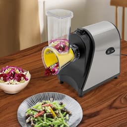 Elektrische Groentesnijder - Keukenmachine Snijmachine - Snel Groenten Snijden - Vijf Snijstanden - 1000W Vermogen - Zilver Zwart — thumbnail 3