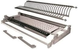 Afdruiprek RVS - Keukenrek Houders - Keuken Organiseren - Verstelbaar Frame - 56 cm Kastmaat - Zilver — thumbnail 1