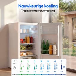 MEDION Koelkast 76 L, vrijstaand - MD370009 - Wit | 3 legplateaus, hoogte 84,5 cm, omkeerbare deur, 2 deurvakken, verstelbare voeten — thumbnail 3