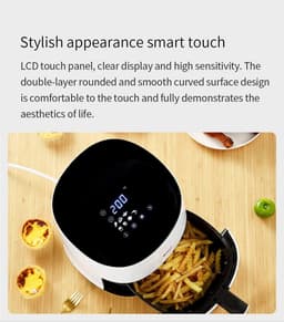 Slimme luchtfriteuse - Olievrije cooker - Gezond koken - Touchscreen bediening - 3L capaciteit - Wit — thumbnail 2
