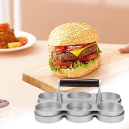 Vlees Patty Maker - Hamburger Pers - Perfecte Burgers Maken - 6 Kleine Roosters - 22.3x14.8x8.5cm — thumbnail 2
