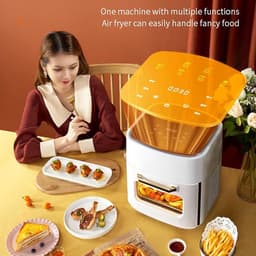 Luchtfriteuse Oven - Mini Elektrisch - Snelle Maaltijden - Digitaal Touchscreen - 15 Liter Capaciteit - Groen — thumbnail 4