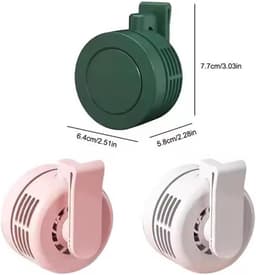 Mini clipventilator, draagbaar, stil, zonder bladen, oplaadbaar via USB, werkt op batterijen, 360° draaibaar, 3 snelheden instelbaar, hangend formaat, voor buitengebruik, landelijke stijl — thumbnail 3