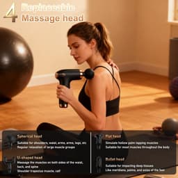 Massagepistool - Spierverlichter - Spierontspanning - Stil en Krachtig - 19 x 16 x 6 cm - Zwart — thumbnail 3