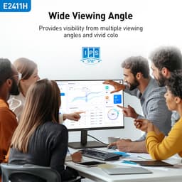 KOORUI E2411H 24" Monitor – 120Hz – FHD 1920×1080 – IPS – 99% sRGB – 178° Kijkhoek – VESA 100×100 – HDMI & VGA – Zwart — thumbnail 3