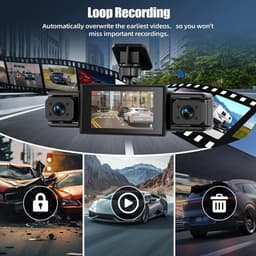 Auto Dashcam - Rijrecorder - Veilig Rijden - 4 Camera's 360 Graden - 3 Inch Display - Zwart — thumbnail 2