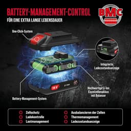 Accu Grasmaaier - Handmaaier - Kleine tuinen - Borstelloze motor - 21 cm snijbreedte - Blauw rood zwart — thumbnail 4