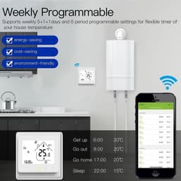 SnelShoppen - Wi-Fi Thermostaat Programmeerbaar met Touchscreen voor Koeling en Verwarming - Compatibel met Alexa, Google Home, IFTTT - Voor 2 en 4 Tu — thumbnail 2