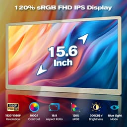 SnelShoppen - 15,6 inch Laptopscherm Uitbreiding - FHD 1080P Triple Portable Monitor - 120% sRGB - Laptop Monitor voor Mac, Windows, Chrome, Android - — thumbnail 2