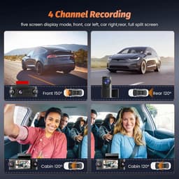 SnelShoppen - 4-kanaals Dashcam voor Auto met 2K Resolutie, WiFi 5G, 24-uurs Parkeerbewaking, G-sensor, Nachtzicht, Inclusief 64 GB TF-kaart & Achteru — thumbnail 5