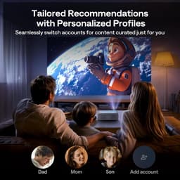 SnelShoppen - Slimme Projector 4K met Google TV, Wifi & Bluetooth, Autofocus, Keystone, Dolby Audio, Native 1080P, Draagbare Mini Beamer voor Thuis & — thumbnail 3
