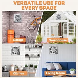 Afzuigventilator 200 mm – Stille Badkamerventilator – 980 m³/u Luchtafvoer – RVS – Wand- en Plafondmontage – 7 Bladen — thumbnail 3