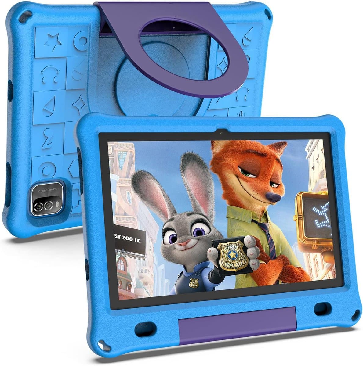 SnelShoppen - Kindertablet 10.1 inch Blauw - 64GB, 3GB RAM, Games, Iwawa Programma, Ouderlijk Toezicht, IPS Scherm met Bumper voor Kinderen — afbeelding 1