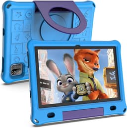 SnelShoppen - Kindertablet 10.1 inch Blauw - 64GB, 3GB RAM, Games, Iwawa Programma, Ouderlijk Toezicht, IPS Scherm met Bumper voor Kinderen — thumbnail 1