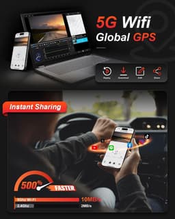 SnelShoppen - 2K 5 GHz WiFi Dashcam voor en Achter met 4 Inch IPS Touchscreen, GPS, ADAS, Nachtzicht, WDR, Spraakbediening, 24U Parkeermodus en G-sens — thumbnail 4