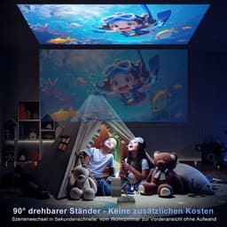 SnelShoppen - Mini Beamer Draagbaar 8K Projector, Native 1080P, WiFi 6, BT 5.2, Auto Keystone, Thuisbioscoop voor Feest, Camping en Kinderen — thumbnail 3
