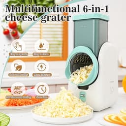Elektrische groentesnijder - Keuken rasp - Snel koken - 6-in-1 functies - 12 x 17 x 28 cm - Wit — thumbnail 3