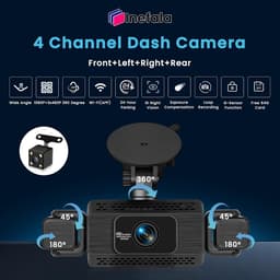 SnelShoppen - Wi-Fi Dashcam 1080P FHD Mini Auto Camera met 64GB Kaart, 3 Camera's voor Voor, Achter en Zijkanten, G-Sensor, Nachtzicht, Parkeerbewakin — thumbnail 5