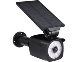 Solar bewegingssensor reflectorspot voor buiten met lichtsensor, geschikt voor terras, tuin, oprit en zwembad, energiezuinig en weerbestendig ontwerp