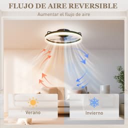 ECTEATOY® Plafondventilator met Verlichting - 40W LED - Stille DC Motor - Afstandsbediening - 6 Snelheden - Dimbaar - Zwart — thumbnail 5