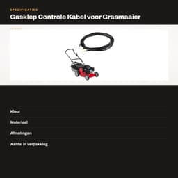 Gasklep Controle Kabel 1600mm - Buitenkabel 1680mm - Geschikt voor 4HP Grasmaaiers - Set van 2 - Soepele Bediening - Duurzame Constructie - Bedieningskabel — thumbnail 3