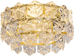 COVREO Plafondventilator met verlichting 50 cm goud glas, 6 snelheden — thumbnail 1